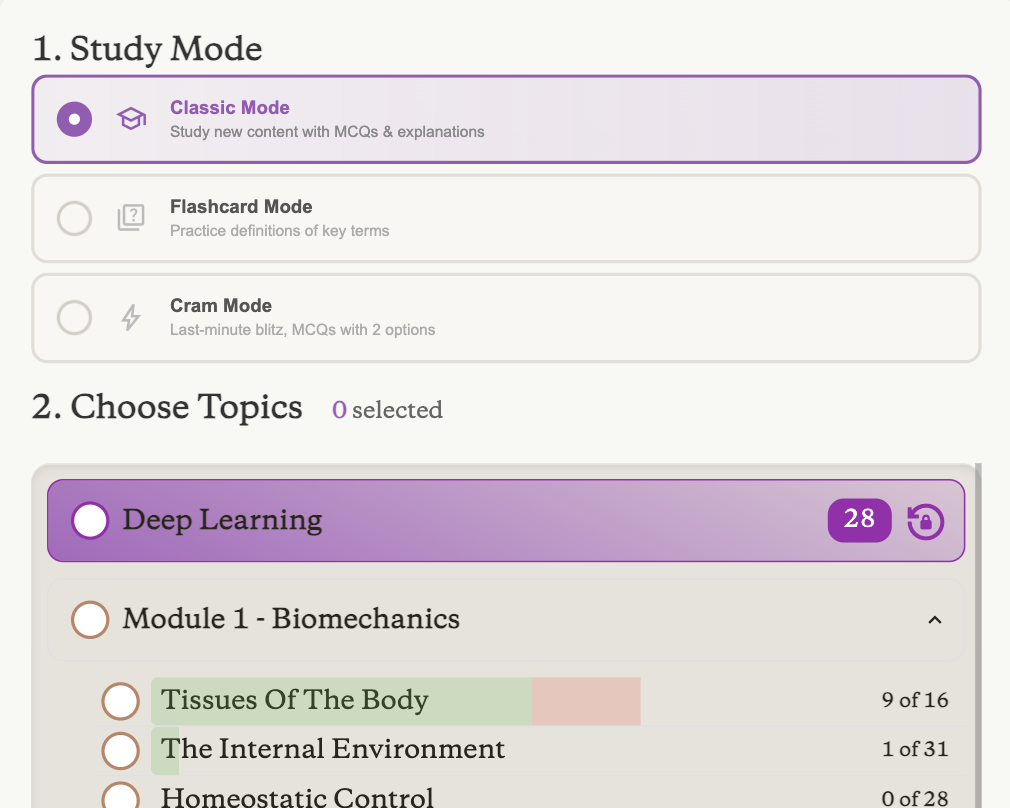 Module and submodule question structure
